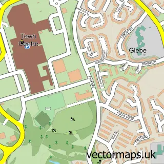 Street map sample of Washington, Tyne & Wear
