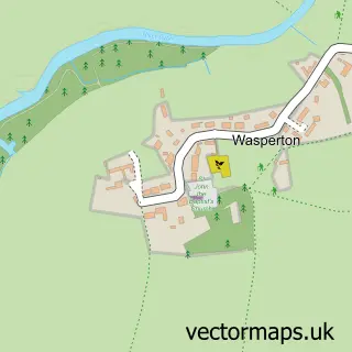 Street map sample of Wasperton, Warwickshire