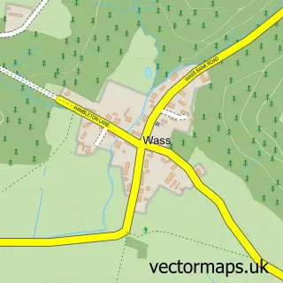 Street map sample of Wass, North Yorkshire