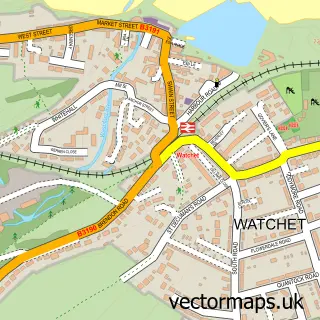 Street map sample of Watchet, Somerset