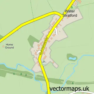 Street map sample of Water Stratford, Buckinghamshire