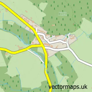 Street map sample of Water, Devon