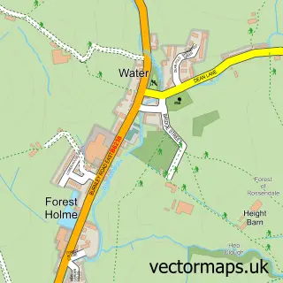 Street map sample of Water, Lancashire
