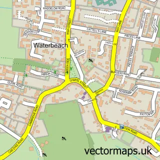 Street map sample of Waterbeach, Cambridgeshire
