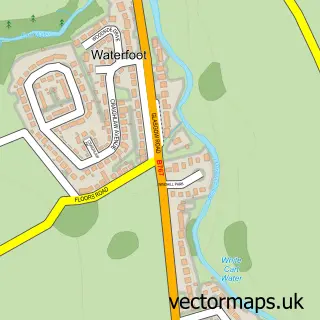 Street map sample of Waterfoot, Renfrewshire