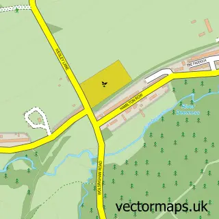 Street map sample of Waterhouses, Durham