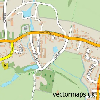 Street map sample of Wateringbury, Kent