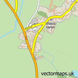 Street map sample of Waters Upton, Shropshire