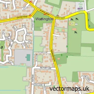 Street map sample of Watlington, Norfolk