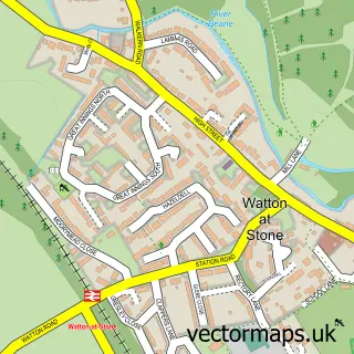 Street map sample of Watton-at-Stone, Hertfordshire