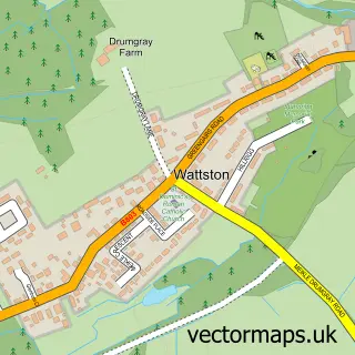 Street map sample of Wattston, Lanarkshire