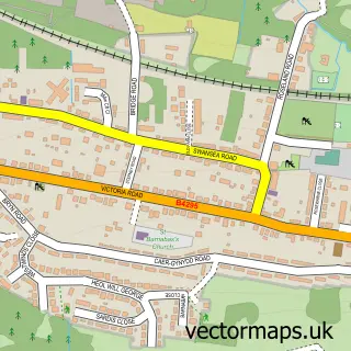 Street map sample of Waunarlwydd, West Glamorgan
