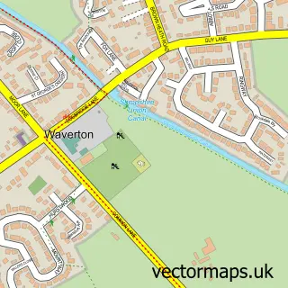 Street map sample of Waverton, Cheshire