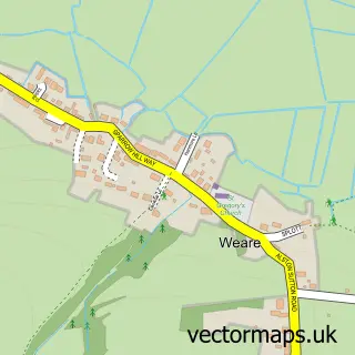 Street map sample of Weare, Somerset