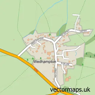 Street map sample of Wedhampton, Wiltshire