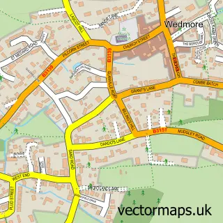 Street map sample of Wedmore, Somerset