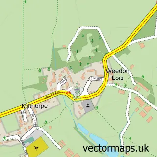 Street map sample of Weedon Lois, Northamptonshire