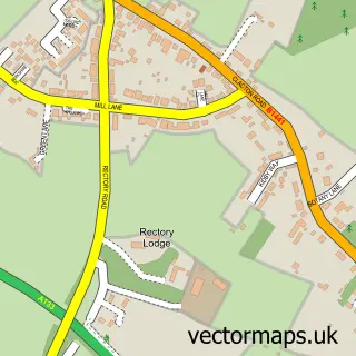 Street map sample of Weeley Heath, Essex