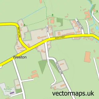 Street map sample of Weeton, North Yorkshire