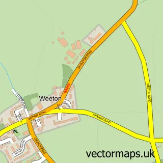 Street map sample of Weeton, Lancashire
