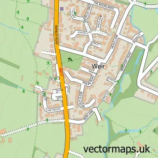 Street map sample of Weir, Lancashire