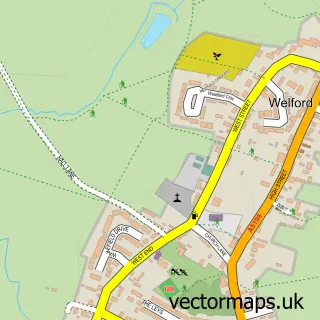 Street map sample of Welford, Northamptonshire