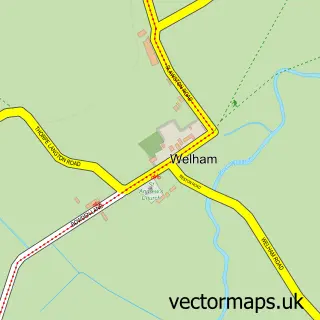 Street map sample of Welham, Leicestershire