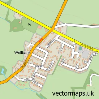 Street map sample of Wellbank, Angus