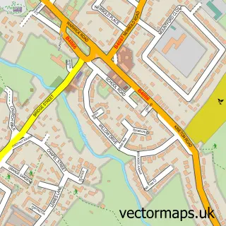 Street map sample of Wellesbourne, Warwickshire