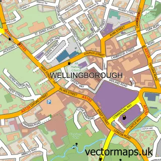 Street map sample of Wellingborough, Northamptonshire
