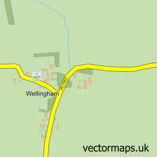 Street map sample of Wellingham, Norfolk