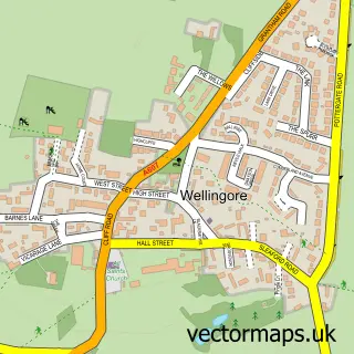 Street map sample of Wellingore, Lincolnshire