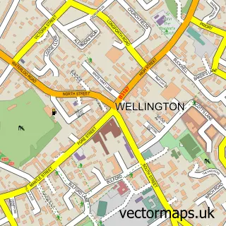 Street map sample of Wellington, Somerset