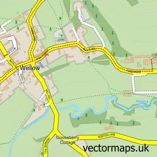 Street map sample of Wellow, Somerset