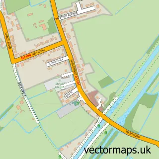 Street map sample of Welney, Norfolk