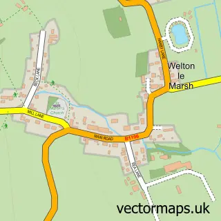 Street map sample of Welton le Marsh, Lincolnshire