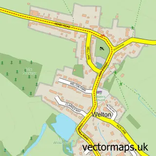 Street map sample of Welton, Northamptonshire