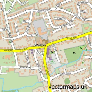 Street map sample of Welton, Lincolnshire