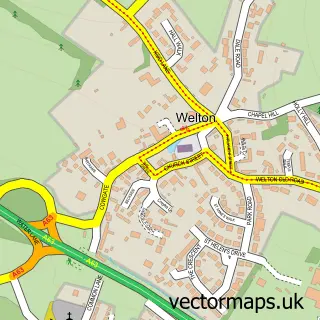 Street map sample of Welton, East Riding of Yorkshire