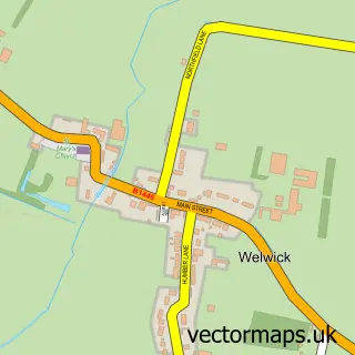 Street map sample of Welwick, East Riding of Yorkshire