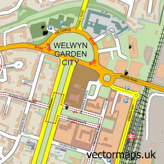 Street map sample of Welwyn Garden City, Hertfordshire