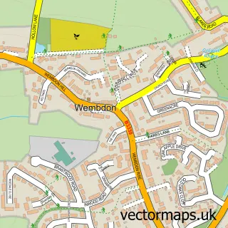 Street map sample of Wembdon, Somerset