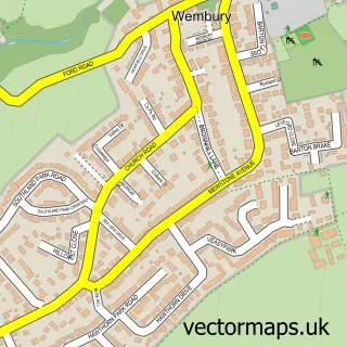 Street map sample of Wembury, Devon