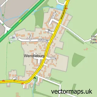 Street map sample of Wendlebury, Oxfordshire