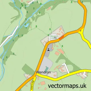 Street map sample of Wendron, Cornwall