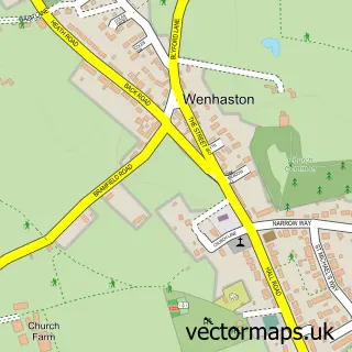 Street map sample of Wenhaston, Suffolk