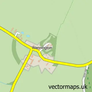 Street map sample of Wennington, Cambridgeshire