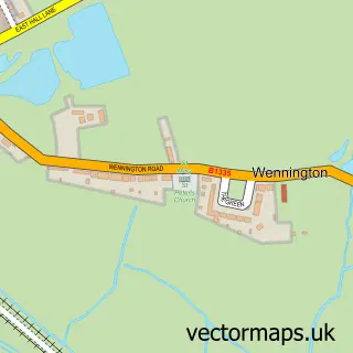 Street map sample of Wennington, Greater London