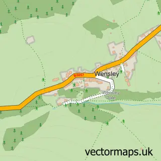 Street map sample of Wensley, Derbyshire