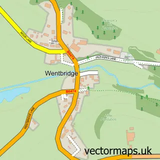 Street map sample of Wentbridge, West Yorkshire